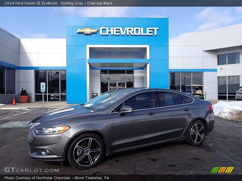 Sterling Gray / Charcoal Black 2014 Ford Fusion SE EcoBoost