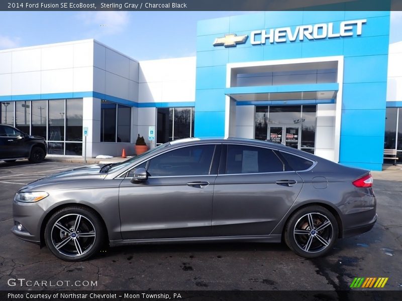 Sterling Gray / Charcoal Black 2014 Ford Fusion SE EcoBoost