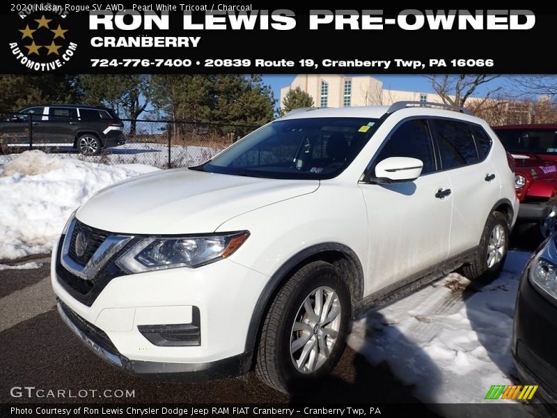 Pearl White Tricoat / Charcoal 2020 Nissan Rogue SV AWD