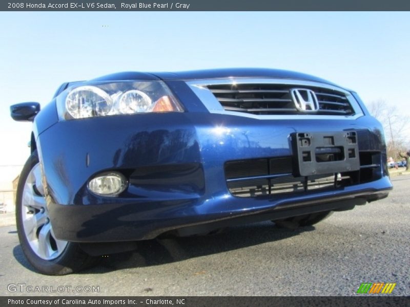 Royal Blue Pearl / Gray 2008 Honda Accord EX-L V6 Sedan