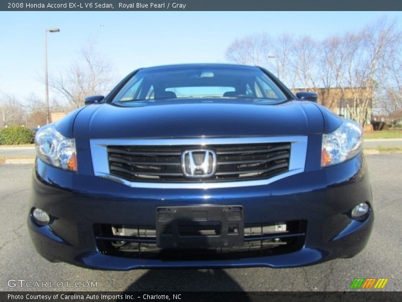 Royal Blue Pearl / Gray 2008 Honda Accord EX-L V6 Sedan