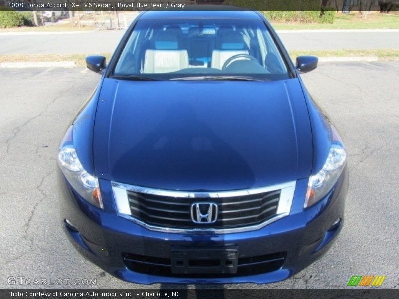 Royal Blue Pearl / Gray 2008 Honda Accord EX-L V6 Sedan