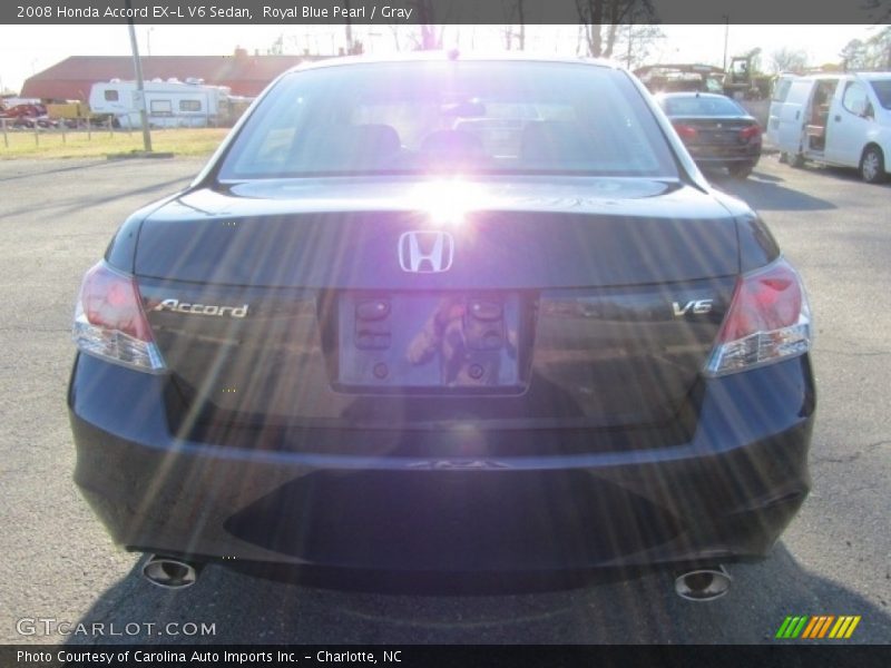 Royal Blue Pearl / Gray 2008 Honda Accord EX-L V6 Sedan