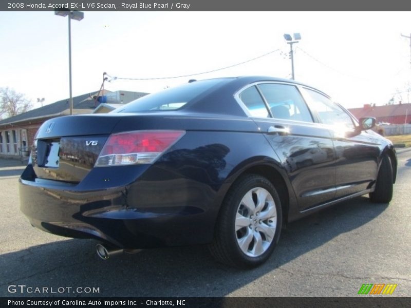 Royal Blue Pearl / Gray 2008 Honda Accord EX-L V6 Sedan