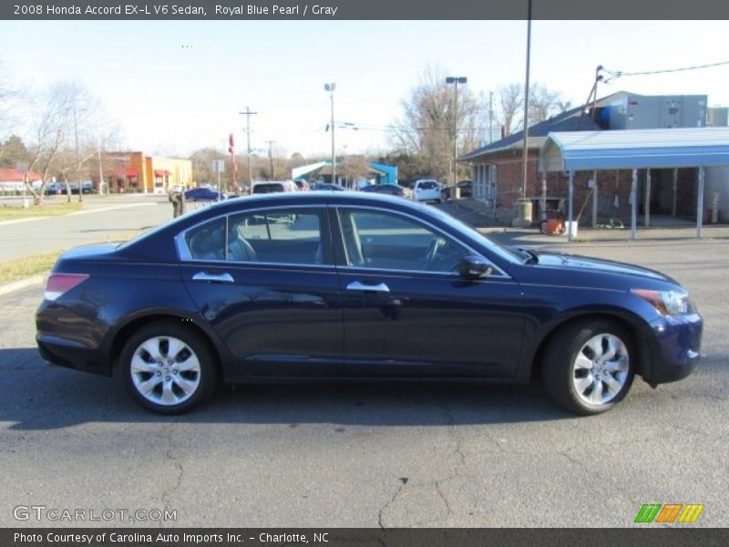 Royal Blue Pearl / Gray 2008 Honda Accord EX-L V6 Sedan