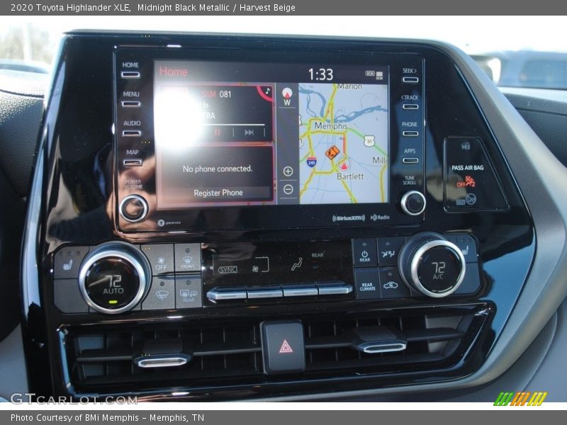 Midnight Black Metallic / Harvest Beige 2020 Toyota Highlander XLE