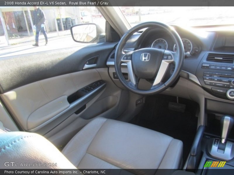 Royal Blue Pearl / Gray 2008 Honda Accord EX-L V6 Sedan