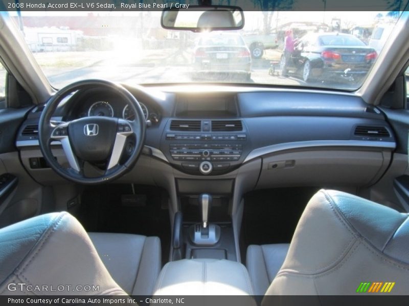 Royal Blue Pearl / Gray 2008 Honda Accord EX-L V6 Sedan