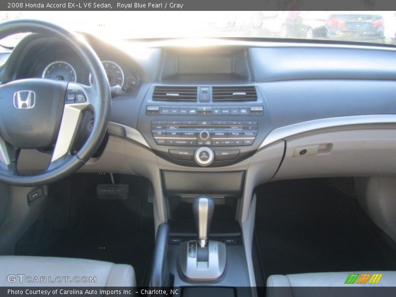 Royal Blue Pearl / Gray 2008 Honda Accord EX-L V6 Sedan