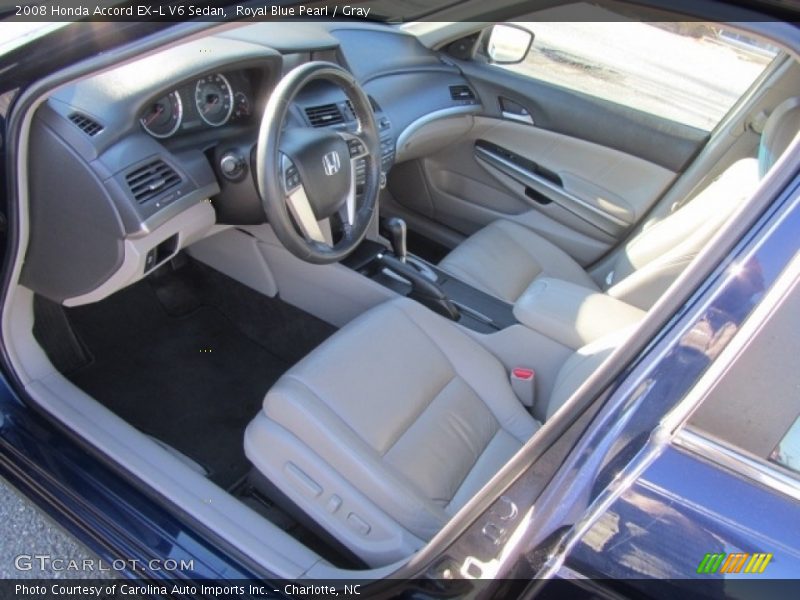 Royal Blue Pearl / Gray 2008 Honda Accord EX-L V6 Sedan