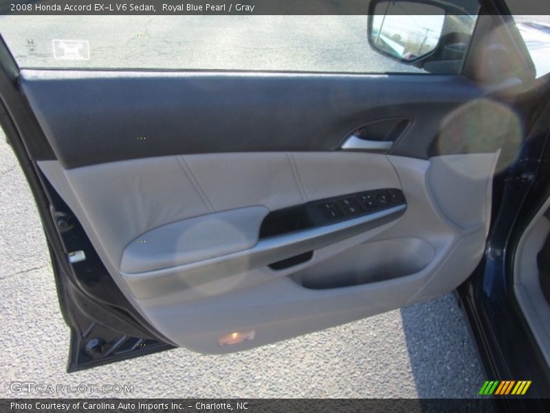 Royal Blue Pearl / Gray 2008 Honda Accord EX-L V6 Sedan
