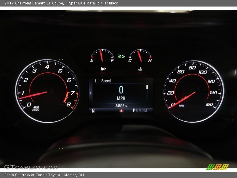 Hyper Blue Metallic / Jet Black 2017 Chevrolet Camaro LT Coupe