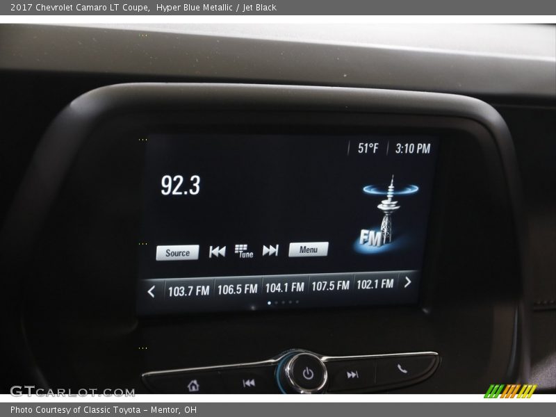 Hyper Blue Metallic / Jet Black 2017 Chevrolet Camaro LT Coupe