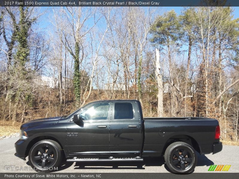 Brilliant Black Crystal Pearl / Black/Diesel Gray 2017 Ram 1500 Express Quad Cab 4x4