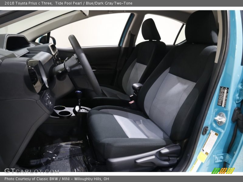 Tide Pool Pearl / Blue/Dark Gray Two-Tone 2018 Toyota Prius c Three