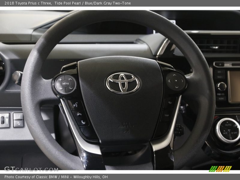 Tide Pool Pearl / Blue/Dark Gray Two-Tone 2018 Toyota Prius c Three