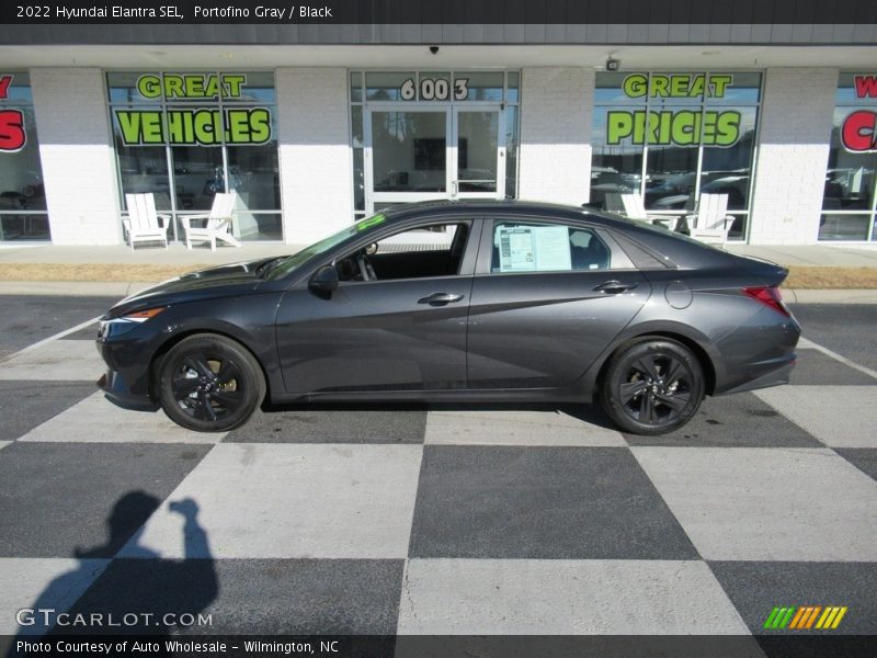 Portofino Gray / Black 2022 Hyundai Elantra SEL