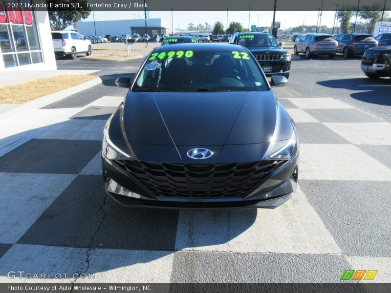 Portofino Gray / Black 2022 Hyundai Elantra SEL