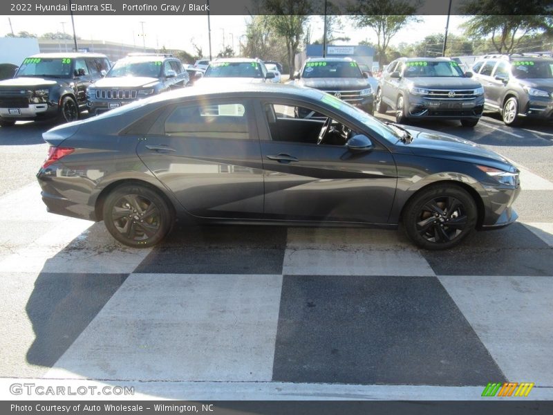 Portofino Gray / Black 2022 Hyundai Elantra SEL