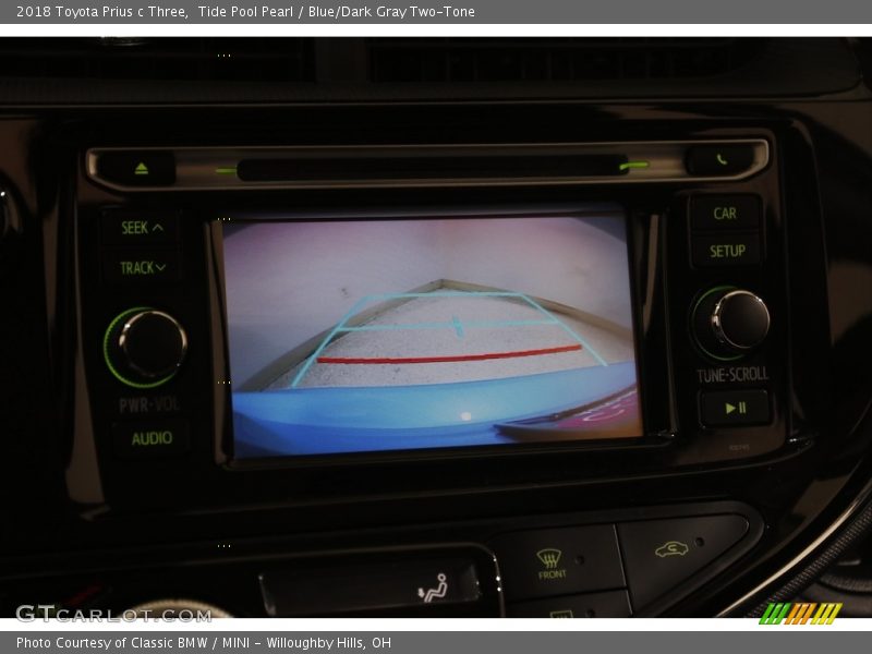 Tide Pool Pearl / Blue/Dark Gray Two-Tone 2018 Toyota Prius c Three