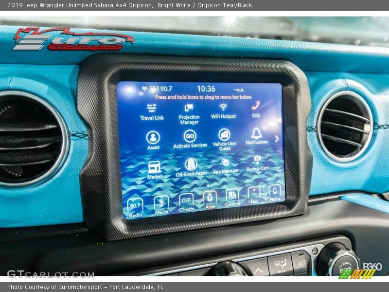 Bright White / Dripicon Teal/Black 2019 Jeep Wrangler Unlimited Sahara 4x4 Dripicon