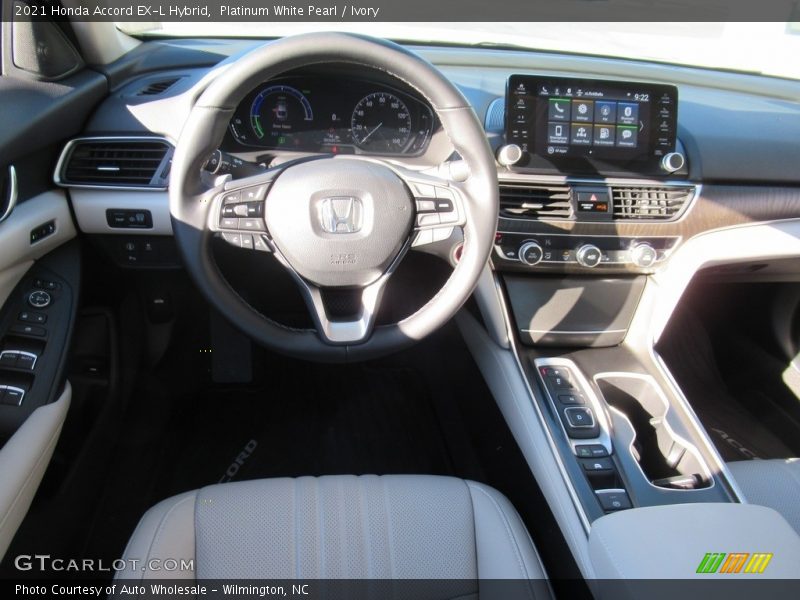 Platinum White Pearl / Ivory 2021 Honda Accord EX-L Hybrid