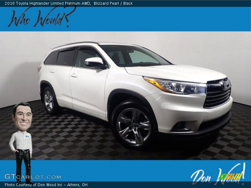 Blizzard Pearl / Black 2016 Toyota Highlander Limited Platinum AWD