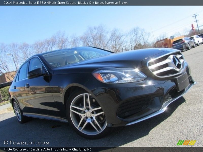 Black / Silk Beige/Espresso Brown 2014 Mercedes-Benz E 350 4Matic Sport Sedan