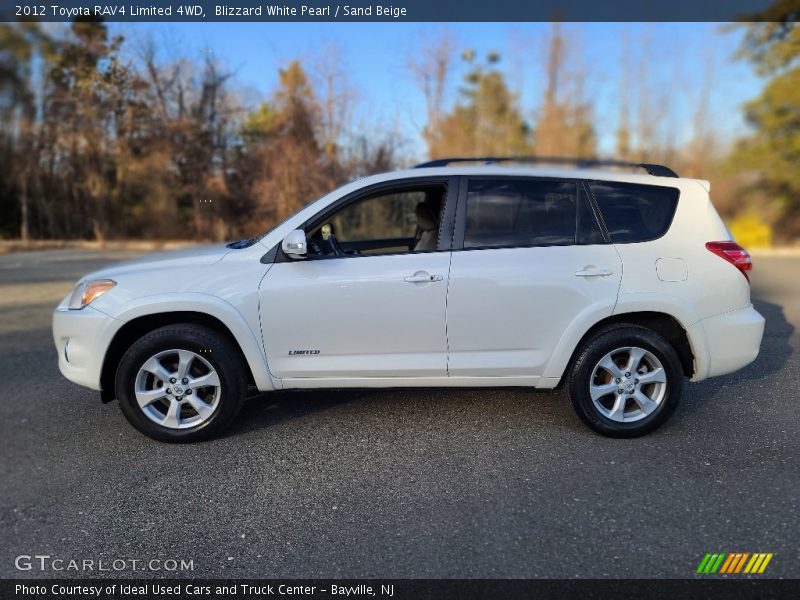 Blizzard White Pearl / Sand Beige 2012 Toyota RAV4 Limited 4WD