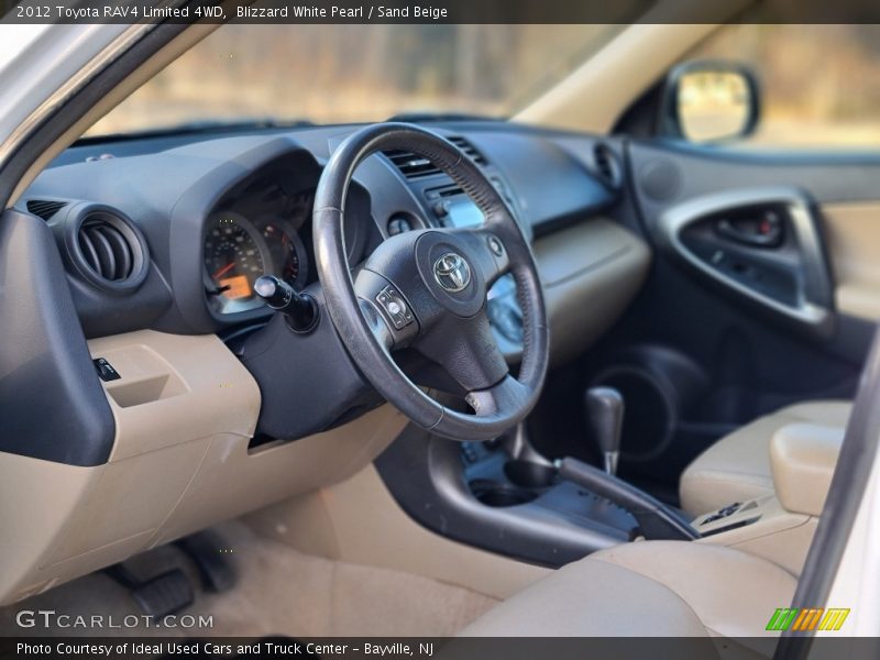 Blizzard White Pearl / Sand Beige 2012 Toyota RAV4 Limited 4WD