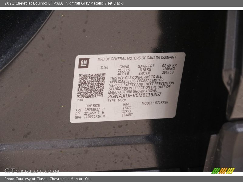 Nightfall Gray Metallic / Jet Black 2021 Chevrolet Equinox LT AWD