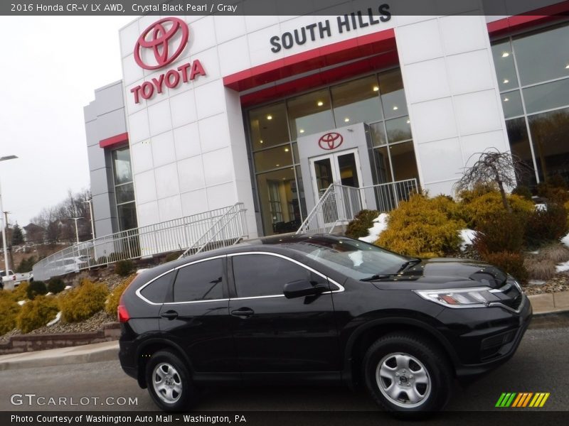 Crystal Black Pearl / Gray 2016 Honda CR-V LX AWD