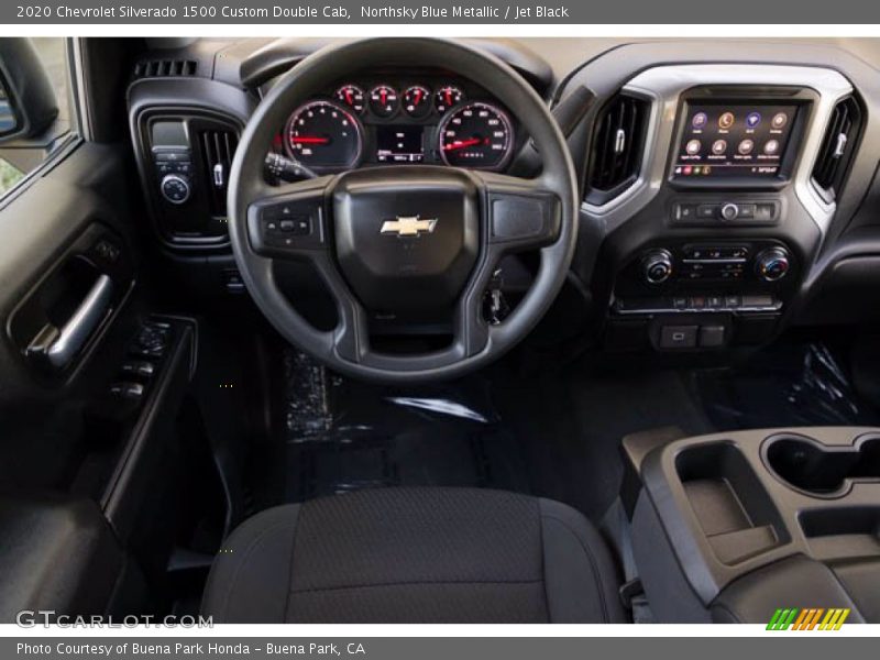 Northsky Blue Metallic / Jet Black 2020 Chevrolet Silverado 1500 Custom Double Cab