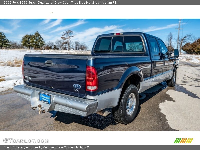 True Blue Metallic / Medium Flint 2002 Ford F250 Super Duty Lariat Crew Cab