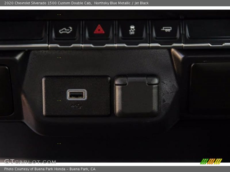 Northsky Blue Metallic / Jet Black 2020 Chevrolet Silverado 1500 Custom Double Cab