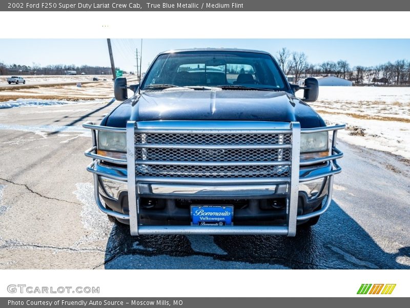 True Blue Metallic / Medium Flint 2002 Ford F250 Super Duty Lariat Crew Cab