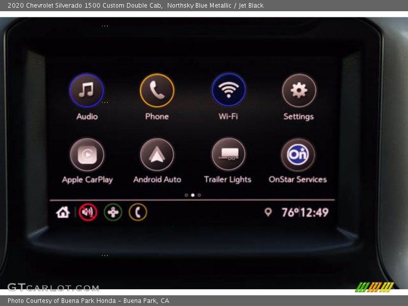 Northsky Blue Metallic / Jet Black 2020 Chevrolet Silverado 1500 Custom Double Cab