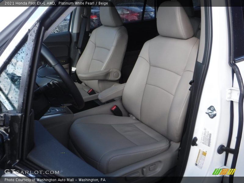 Platinum White Pearl / Beige 2021 Honda Pilot EX-L AWD