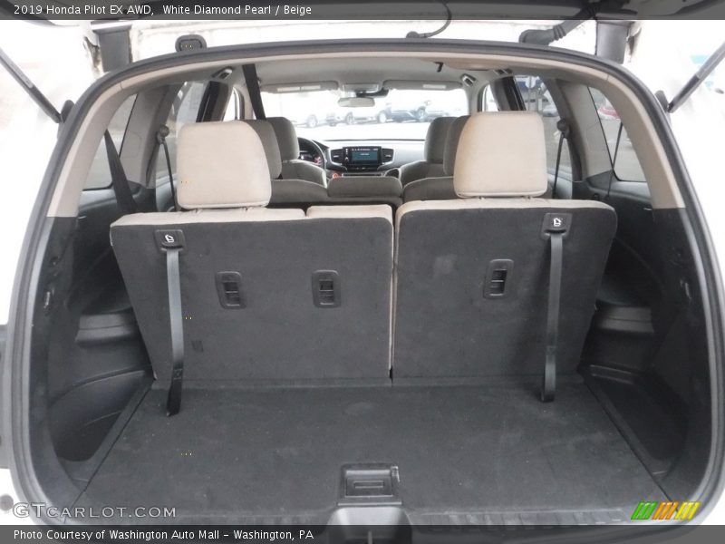 White Diamond Pearl / Beige 2019 Honda Pilot EX AWD