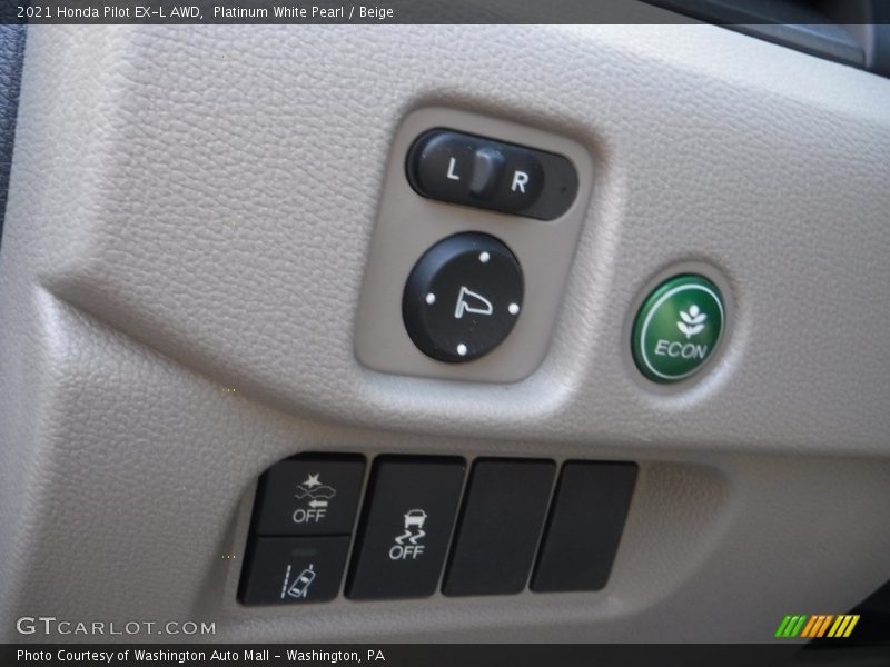 Platinum White Pearl / Beige 2021 Honda Pilot EX-L AWD