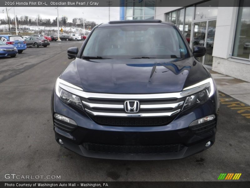 Obsidian Blue Pearl / Gray 2016 Honda Pilot EX-L