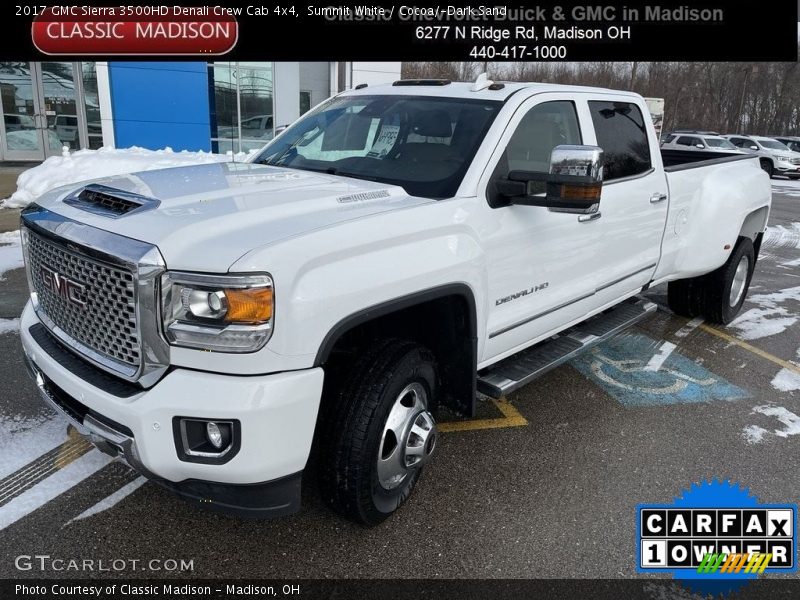 Summit White / Cocoa/­Dark Sand 2017 GMC Sierra 3500HD Denali Crew Cab 4x4