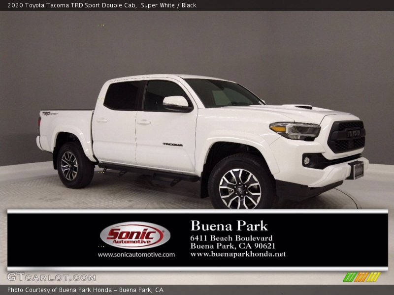 Super White / Black 2020 Toyota Tacoma TRD Sport Double Cab