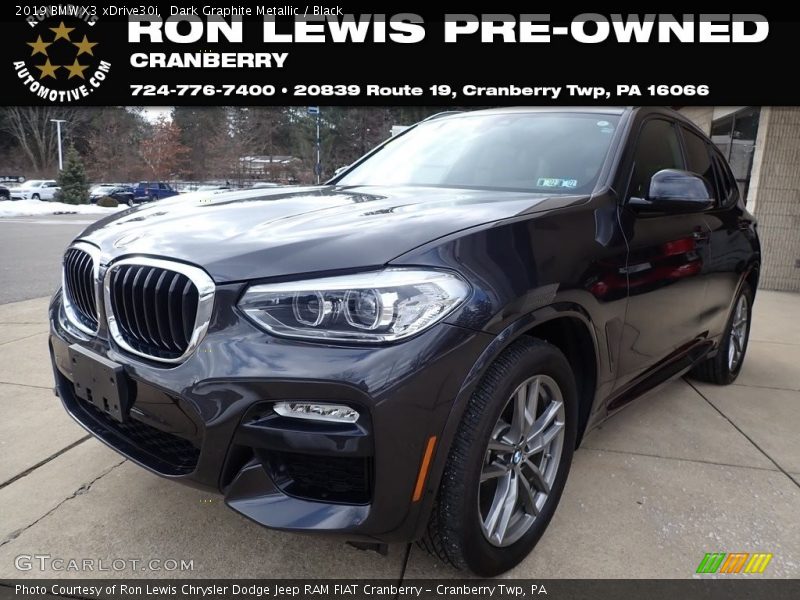 Dark Graphite Metallic / Black 2019 BMW X3 xDrive30i