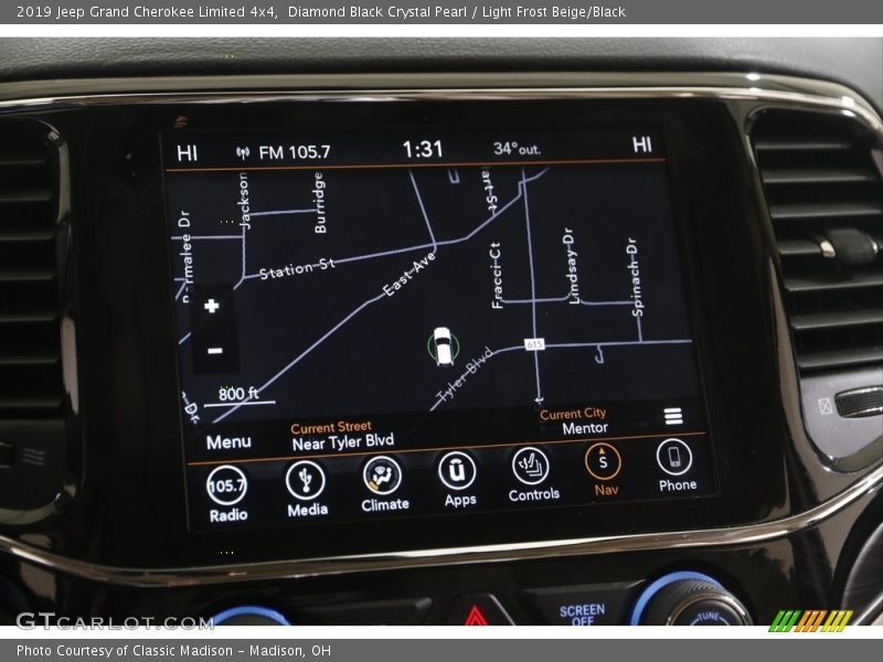 Diamond Black Crystal Pearl / Light Frost Beige/Black 2019 Jeep Grand Cherokee Limited 4x4
