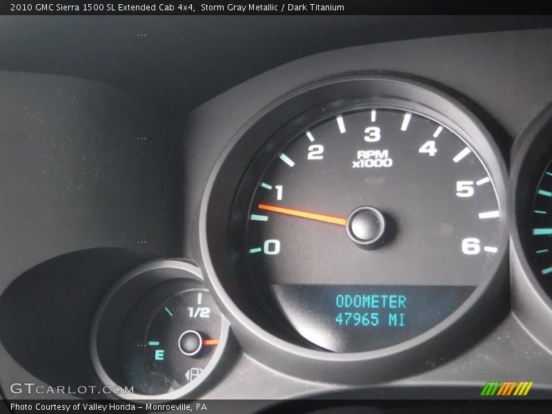 Storm Gray Metallic / Dark Titanium 2010 GMC Sierra 1500 SL Extended Cab 4x4