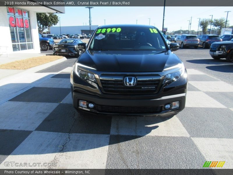 Crystal Black Pearl / Black/Red 2018 Honda Ridgeline Black Edition AWD