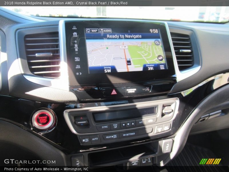Crystal Black Pearl / Black/Red 2018 Honda Ridgeline Black Edition AWD