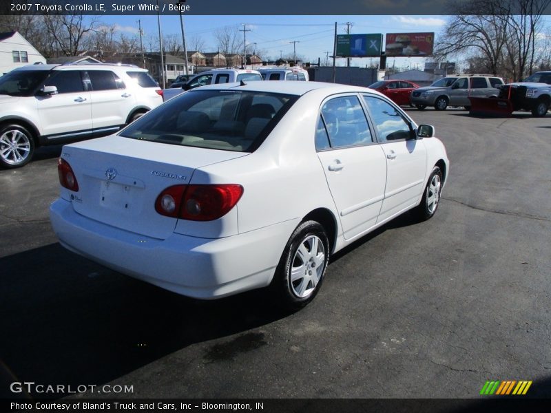 Super White / Beige 2007 Toyota Corolla LE