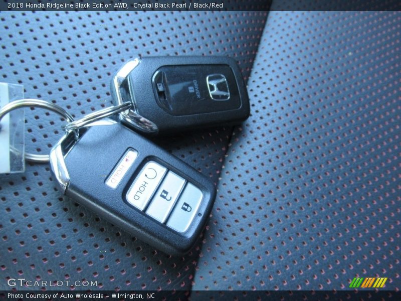 Crystal Black Pearl / Black/Red 2018 Honda Ridgeline Black Edition AWD
